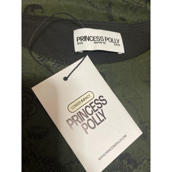 NEW Princess Polly Matilde Green Floral Sleeveless Crop Top & Mini Skirt Set 6 - Picture 5 of 6